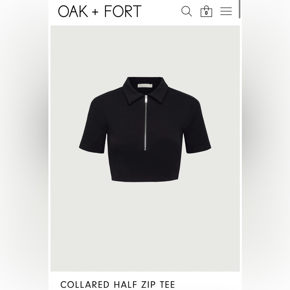 Oak and Fort Collared Half Zip Tee